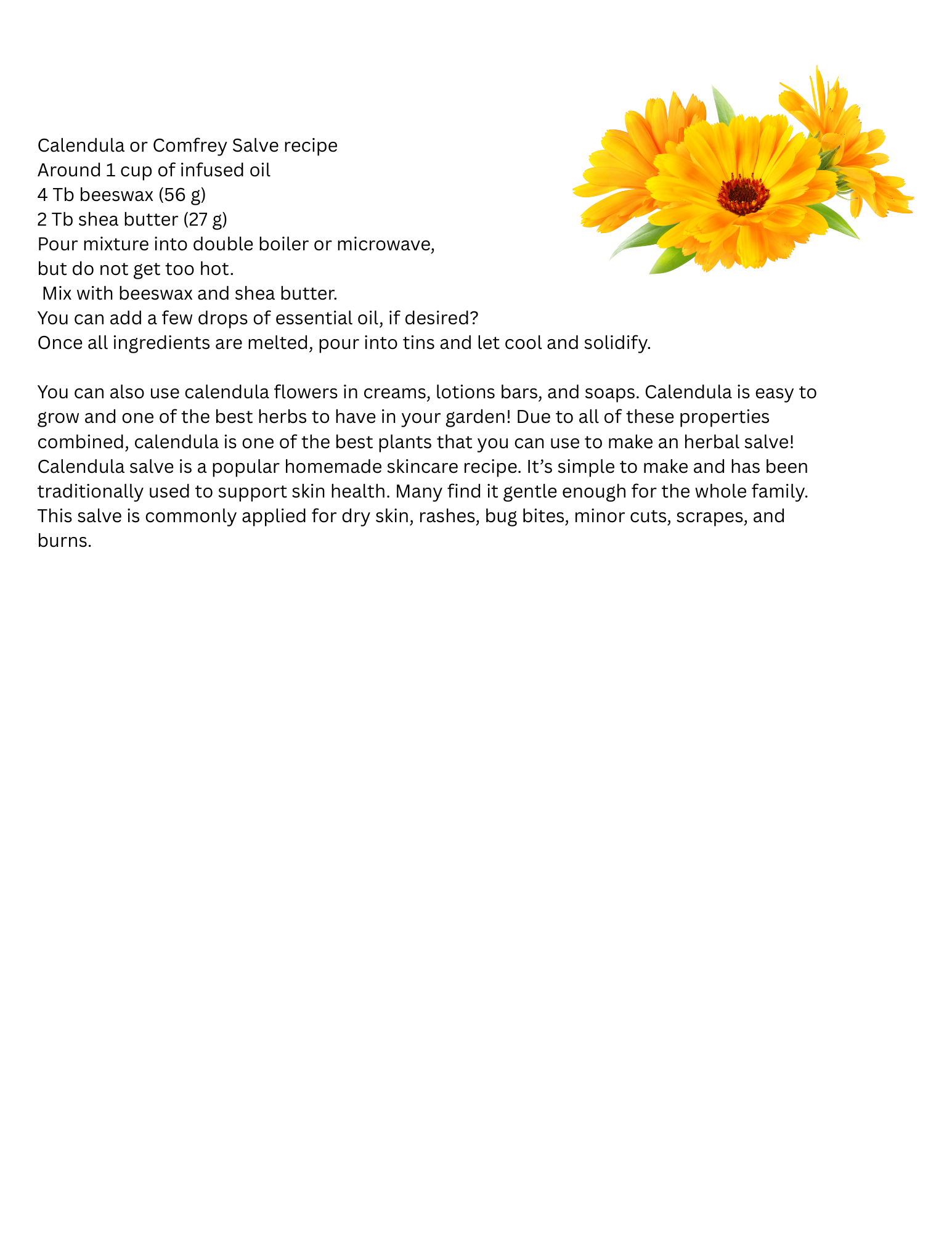 Copy of Calendula or Comfrey Salve
